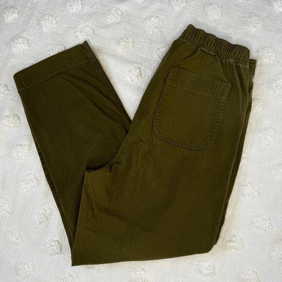 Madewell Army Green High Rise Pants Chino Straight Crop Size M Utility - Picture 3 of 9